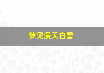 梦见漫天白雪