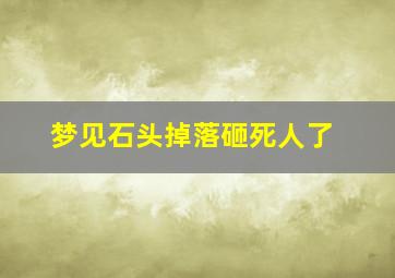 梦见石头掉落砸死人了