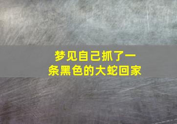 梦见自己抓了一条黑色的大蛇回家