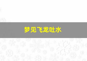 梦见飞龙吐水