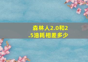 森林人2.0和2.5油耗相差多少