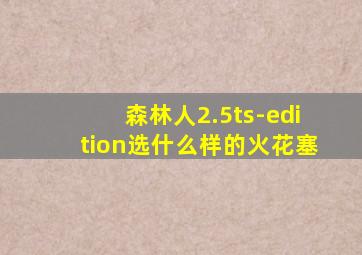 森林人2.5ts-edition选什么样的火花塞