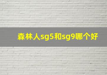 森林人sg5和sg9哪个好