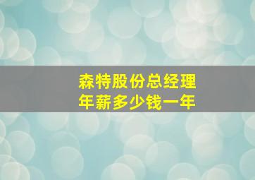 森特股份总经理年薪多少钱一年