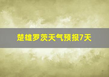 楚雄罗茨天气预报7天