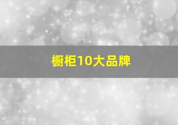 橱柜10大品牌