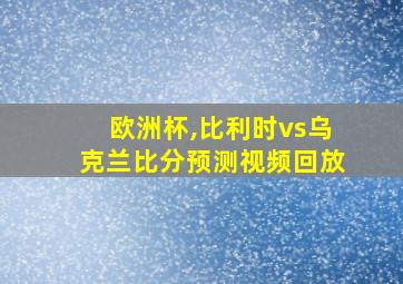 欧洲杯,比利时vs乌克兰比分预测视频回放