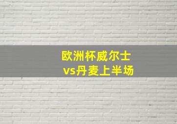 欧洲杯威尔士vs丹麦上半场