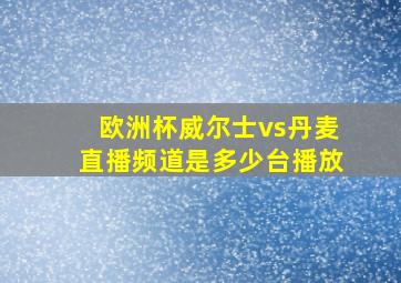 欧洲杯威尔士vs丹麦直播频道是多少台播放