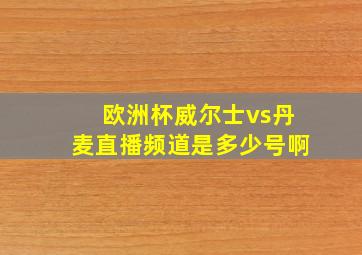 欧洲杯威尔士vs丹麦直播频道是多少号啊