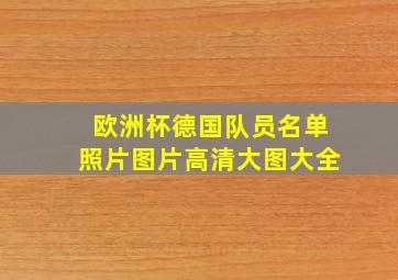 欧洲杯德国队员名单照片图片高清大图大全