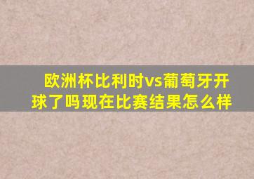 欧洲杯比利时vs葡萄牙开球了吗现在比赛结果怎么样