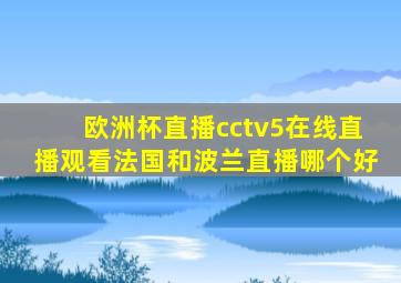 欧洲杯直播cctv5在线直播观看法国和波兰直播哪个好