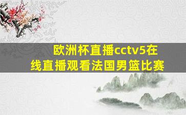 欧洲杯直播cctv5在线直播观看法国男篮比赛