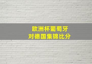 欧洲杯葡萄牙对德国集锦比分