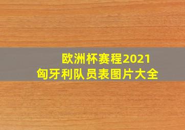 欧洲杯赛程2021匈牙利队员表图片大全