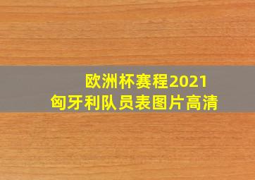 欧洲杯赛程2021匈牙利队员表图片高清