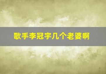 歌手李冠宇几个老婆啊