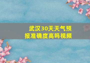 武汉30天天气预报准确度高吗视频