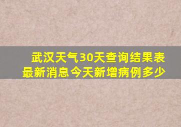 武汉天气30天查询结果表最新消息今天新增病例多少