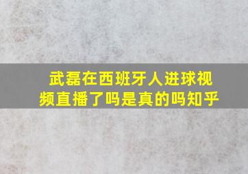 武磊在西班牙人进球视频直播了吗是真的吗知乎