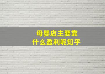 母婴店主要靠什么盈利呢知乎