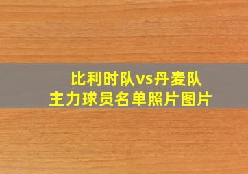 比利时队vs丹麦队主力球员名单照片图片