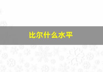 比尔什么水平