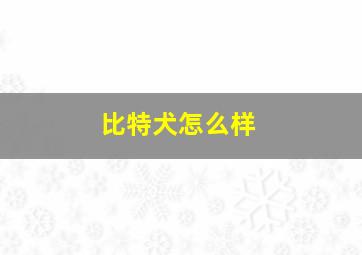 比特犬怎么样