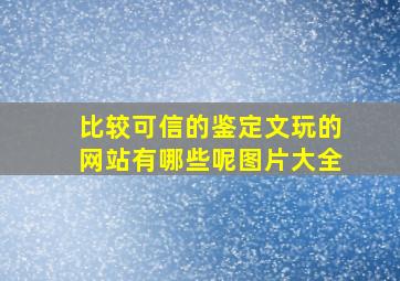 比较可信的鉴定文玩的网站有哪些呢图片大全