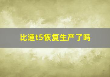 比速t5恢复生产了吗