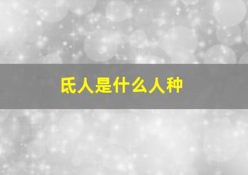 氐人是什么人种