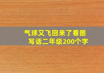 气球又飞回来了看图写话二年级200个字