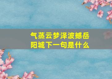 气蒸云梦泽波撼岳阳城下一句是什么