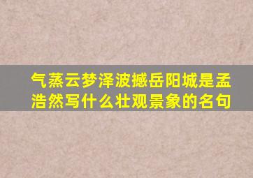 气蒸云梦泽波撼岳阳城是孟浩然写什么壮观景象的名句