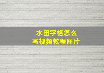 水田字格怎么写视频教程图片