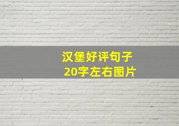 汉堡好评句子20字左右图片