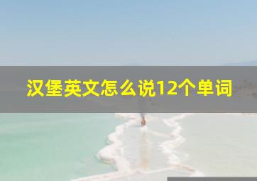 汉堡英文怎么说12个单词