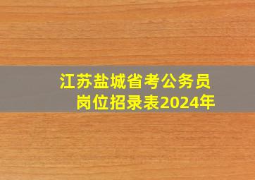 江苏盐城省考公务员岗位招录表2024年