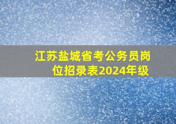 江苏盐城省考公务员岗位招录表2024年级