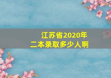 江苏省2020年二本录取多少人啊