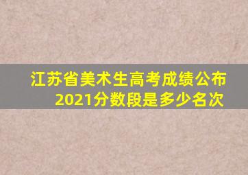 江苏省美术生高考成绩公布2021分数段是多少名次