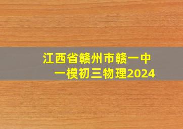 江西省赣州市赣一中一模初三物理2024