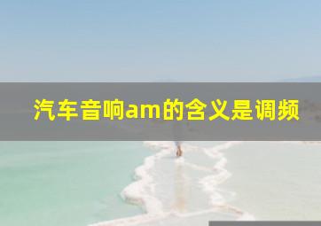 汽车音响am的含义是调频