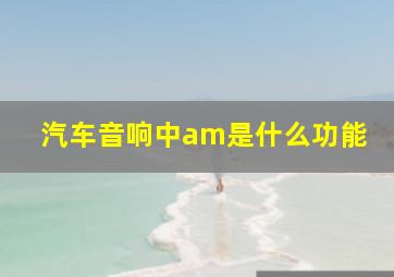 汽车音响中am是什么功能