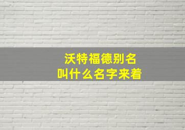 沃特福德别名叫什么名字来着