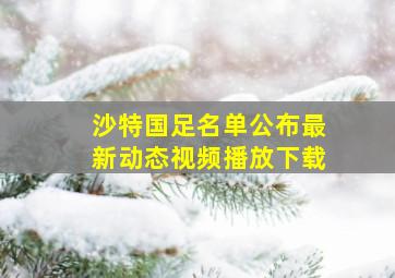 沙特国足名单公布最新动态视频播放下载