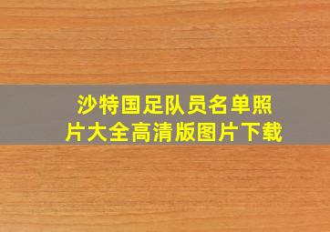 沙特国足队员名单照片大全高清版图片下载