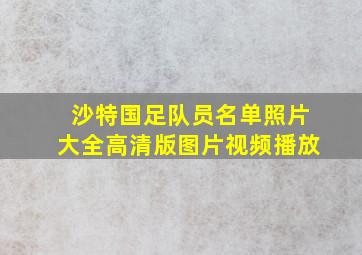 沙特国足队员名单照片大全高清版图片视频播放