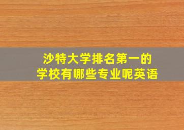 沙特大学排名第一的学校有哪些专业呢英语